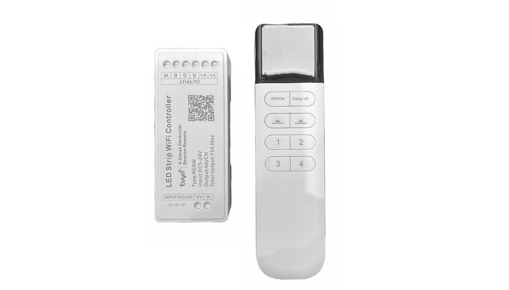 WIFI-2.4G-wireless-RGB-strip-light-controller-and-beacon-remote